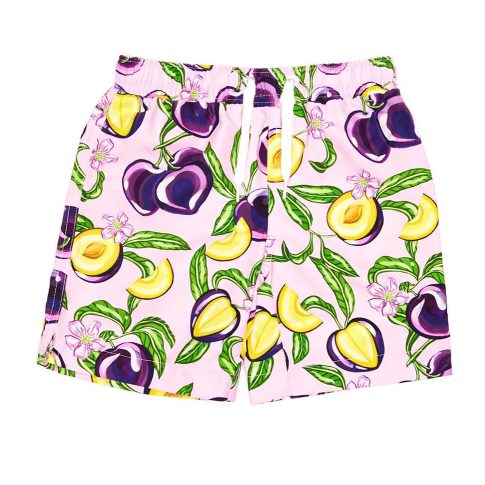 NWT MOTT50 Swim Trunks Honey Plum Fruit Purple 6/7 Years UPF50+